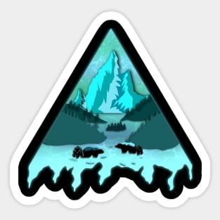 Bear aurora Sticker